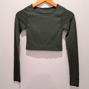 Lululemon Ebb to Street Long-Sleeve Crop Yoga Technical Streetwear Top Womens 2